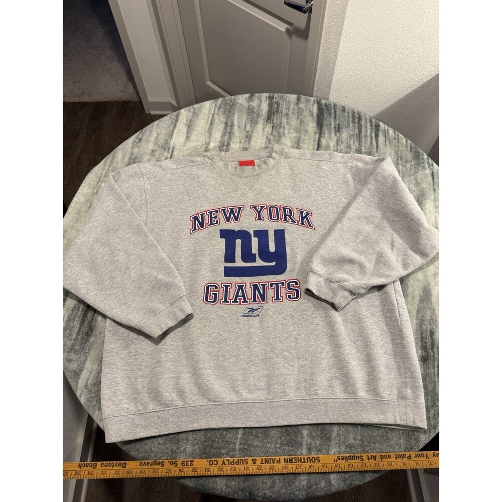 Vintage New York Giants Reebok Sweatshirt 2XL NFL On Field Equipment Gray Y2K